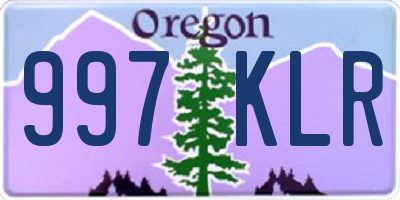 OR license plate 997KLR