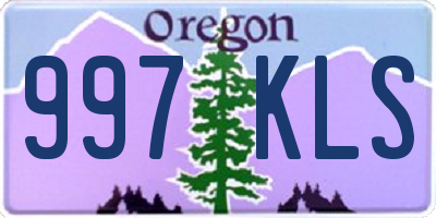 OR license plate 997KLS