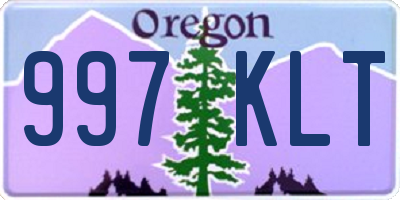 OR license plate 997KLT