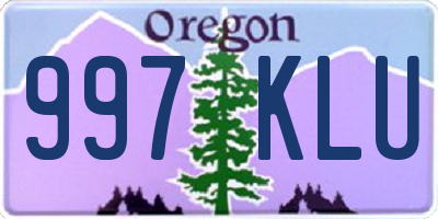 OR license plate 997KLU