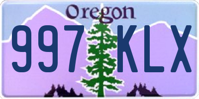 OR license plate 997KLX