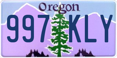 OR license plate 997KLY