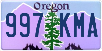 OR license plate 997KMA