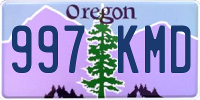 OR license plate 997KMD