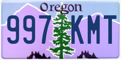 OR license plate 997KMT