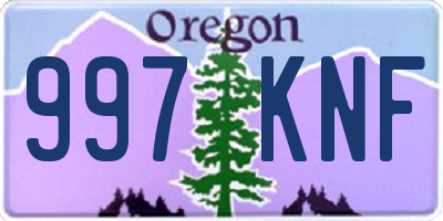 OR license plate 997KNF