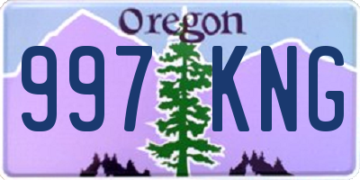 OR license plate 997KNG