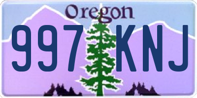 OR license plate 997KNJ