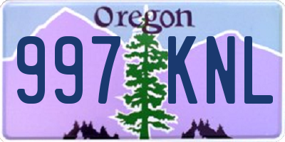 OR license plate 997KNL