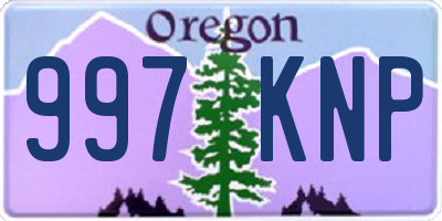 OR license plate 997KNP