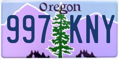 OR license plate 997KNY