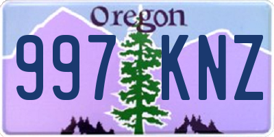 OR license plate 997KNZ