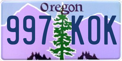 OR license plate 997KOK