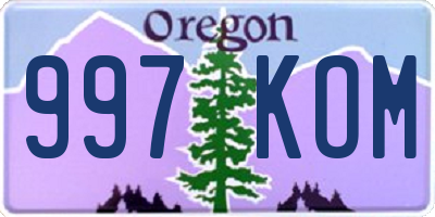 OR license plate 997KOM
