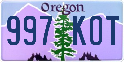 OR license plate 997KOT