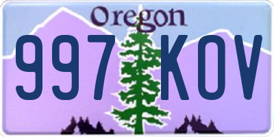 OR license plate 997KOV