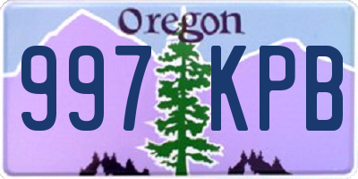 OR license plate 997KPB