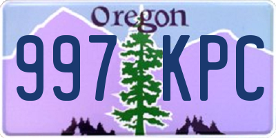 OR license plate 997KPC