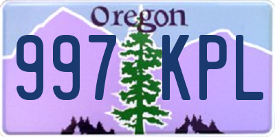 OR license plate 997KPL