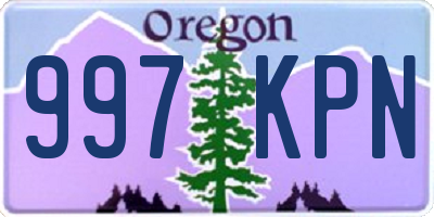 OR license plate 997KPN