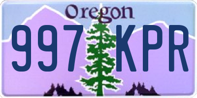 OR license plate 997KPR