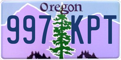 OR license plate 997KPT