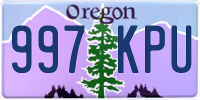OR license plate 997KPU