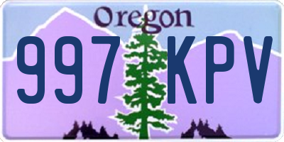 OR license plate 997KPV