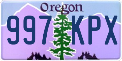 OR license plate 997KPX
