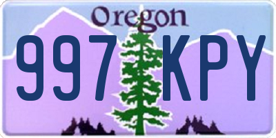 OR license plate 997KPY