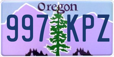 OR license plate 997KPZ