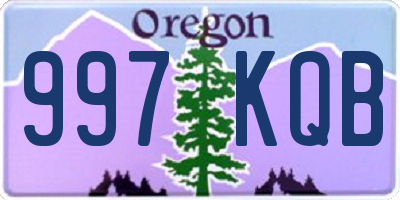 OR license plate 997KQB