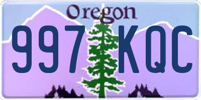 OR license plate 997KQC