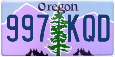 OR license plate 997KQD