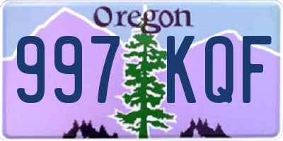 OR license plate 997KQF