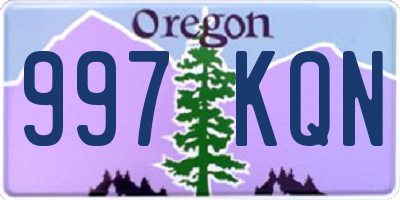 OR license plate 997KQN