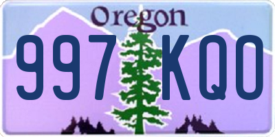 OR license plate 997KQO