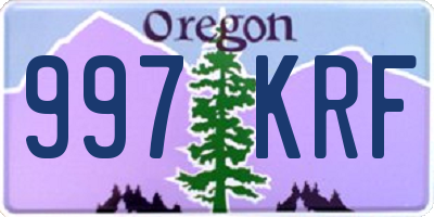 OR license plate 997KRF