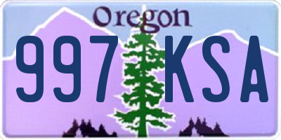 OR license plate 997KSA