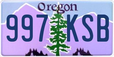 OR license plate 997KSB