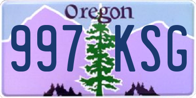 OR license plate 997KSG