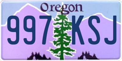 OR license plate 997KSJ