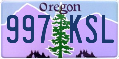 OR license plate 997KSL