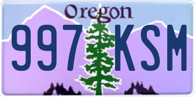 OR license plate 997KSM