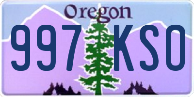 OR license plate 997KSO