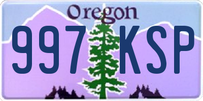 OR license plate 997KSP