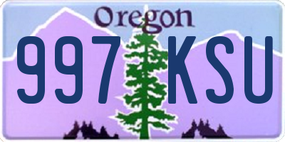 OR license plate 997KSU