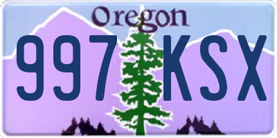 OR license plate 997KSX