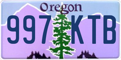 OR license plate 997KTB