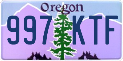 OR license plate 997KTF